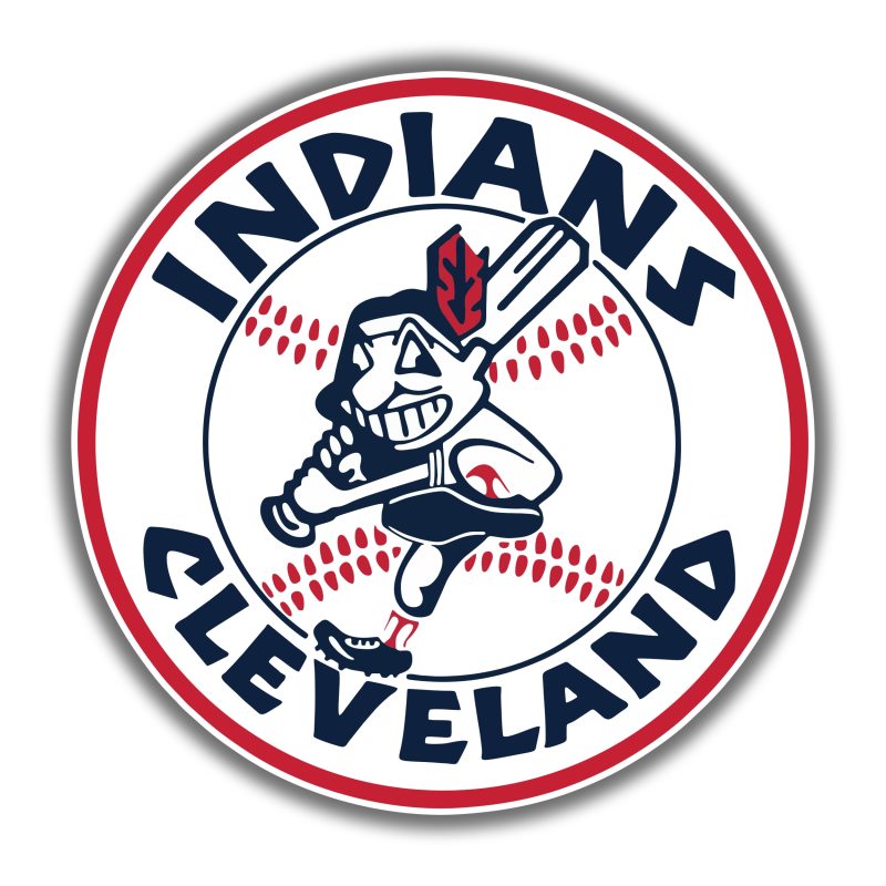 Cleveland Indians - White Circle with Chief Wahoo - Temporary Tattoo