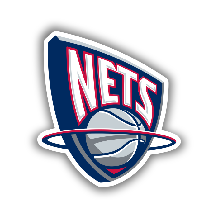 Brooklyn Nets - Basketball Hoop With Nets - Full Color Vinyl Sticker - Custom Size