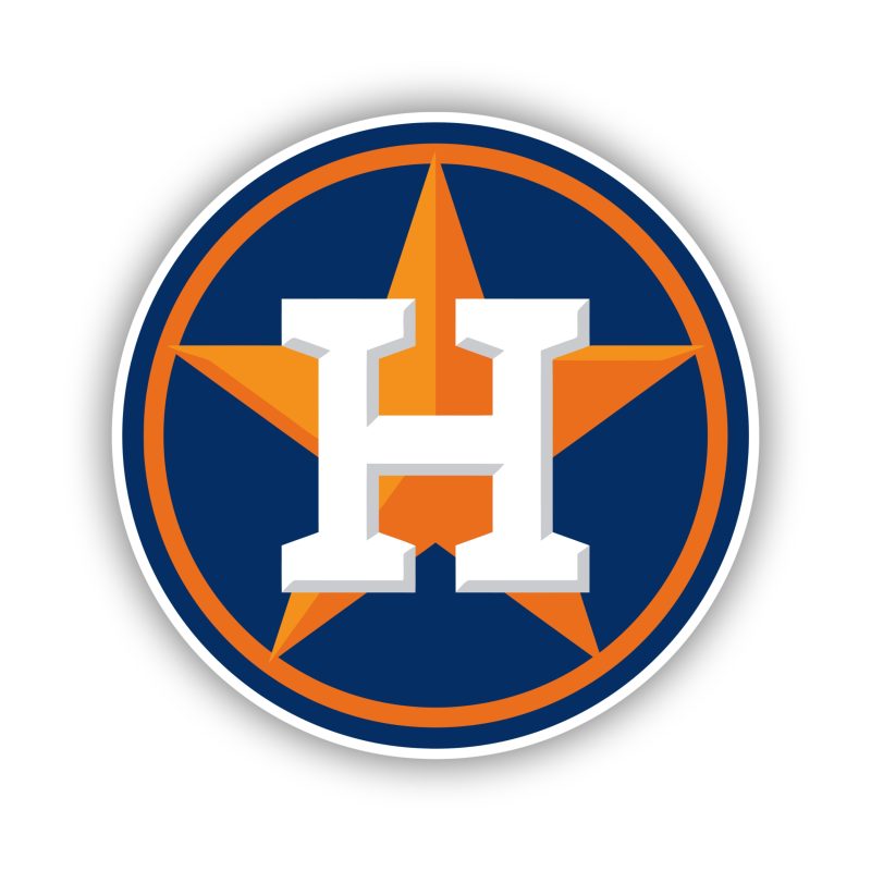 Houston Astros - Blue And Orange Circle - Temporary Tattoo