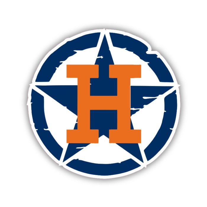 Houston Astros - Blue Circle And Star With Orange H - Temporary Tattoo