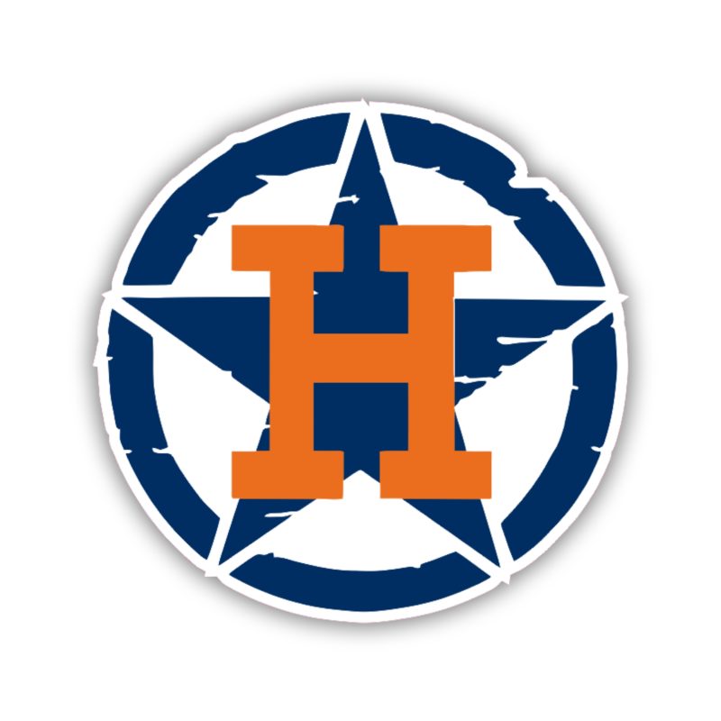 Houston Astros - Blue Circle And Star With Orange H - Temporary Tattoo