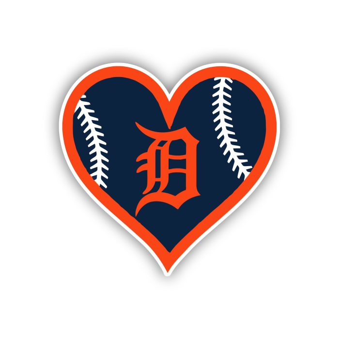 Detroit Tigers - Heart - Temporary Tattoo