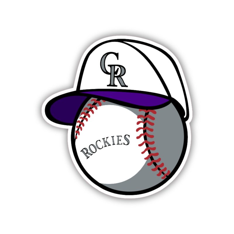 Colorado Rockies - Baseball with Hat - Temporary Tattoo