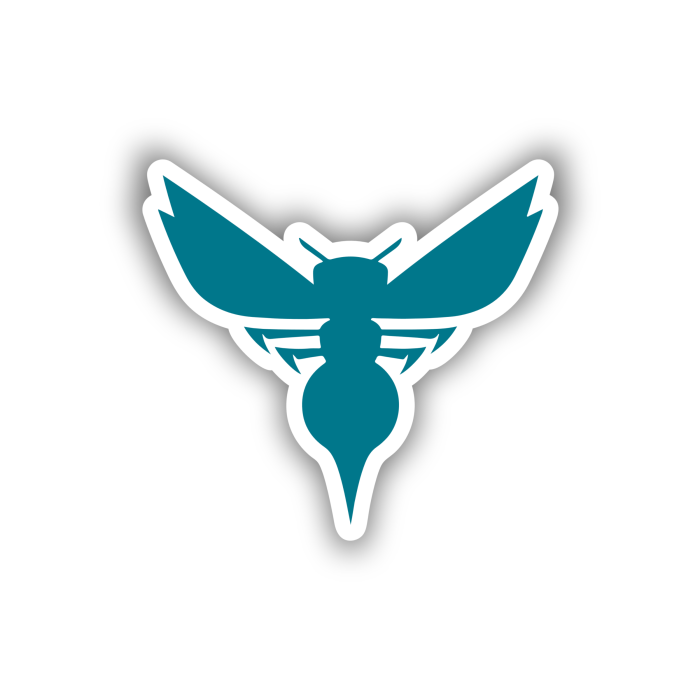 Charlotte hornets - Full Color Vinyl Sticker - Custom Size