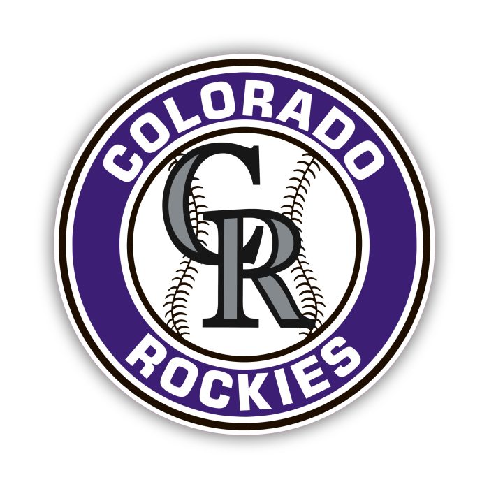 Colorado Rockies - Purple Circle with Baseball - Temporary Tattoo