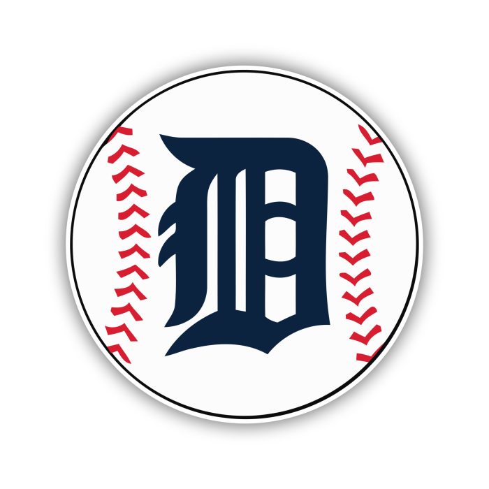 Detroit Tigers -  Blue D In Baseball - Temporary Tattoo