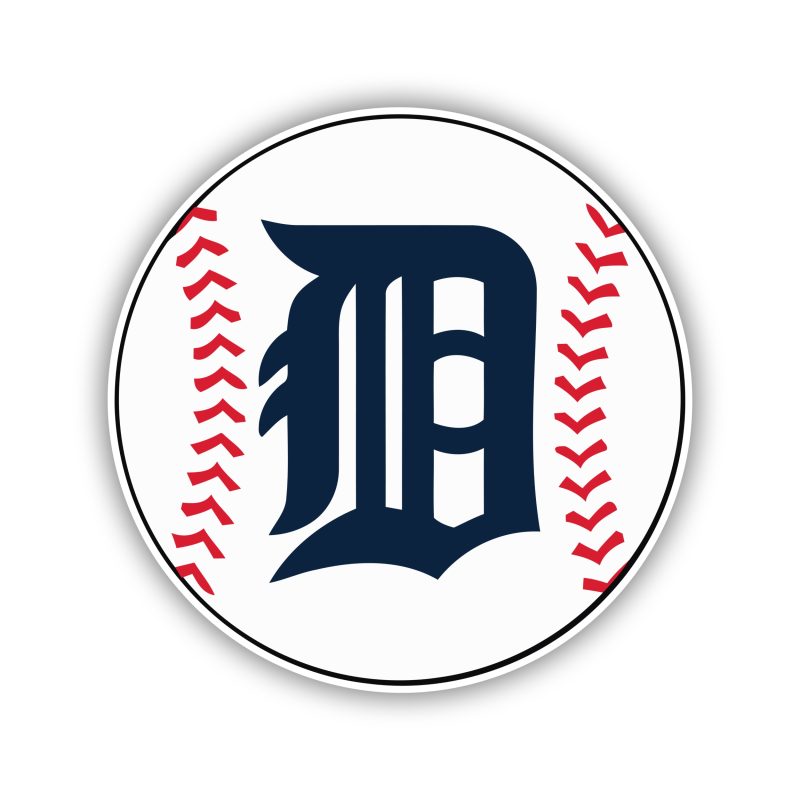 Detroit Tigers -  Blue D In Baseball - Temporary Tattoo