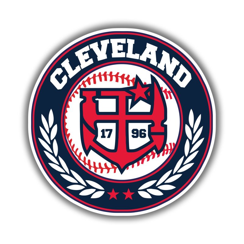 Cleveland Indians - Blue Circle with Baseball - Temporary Tattoo