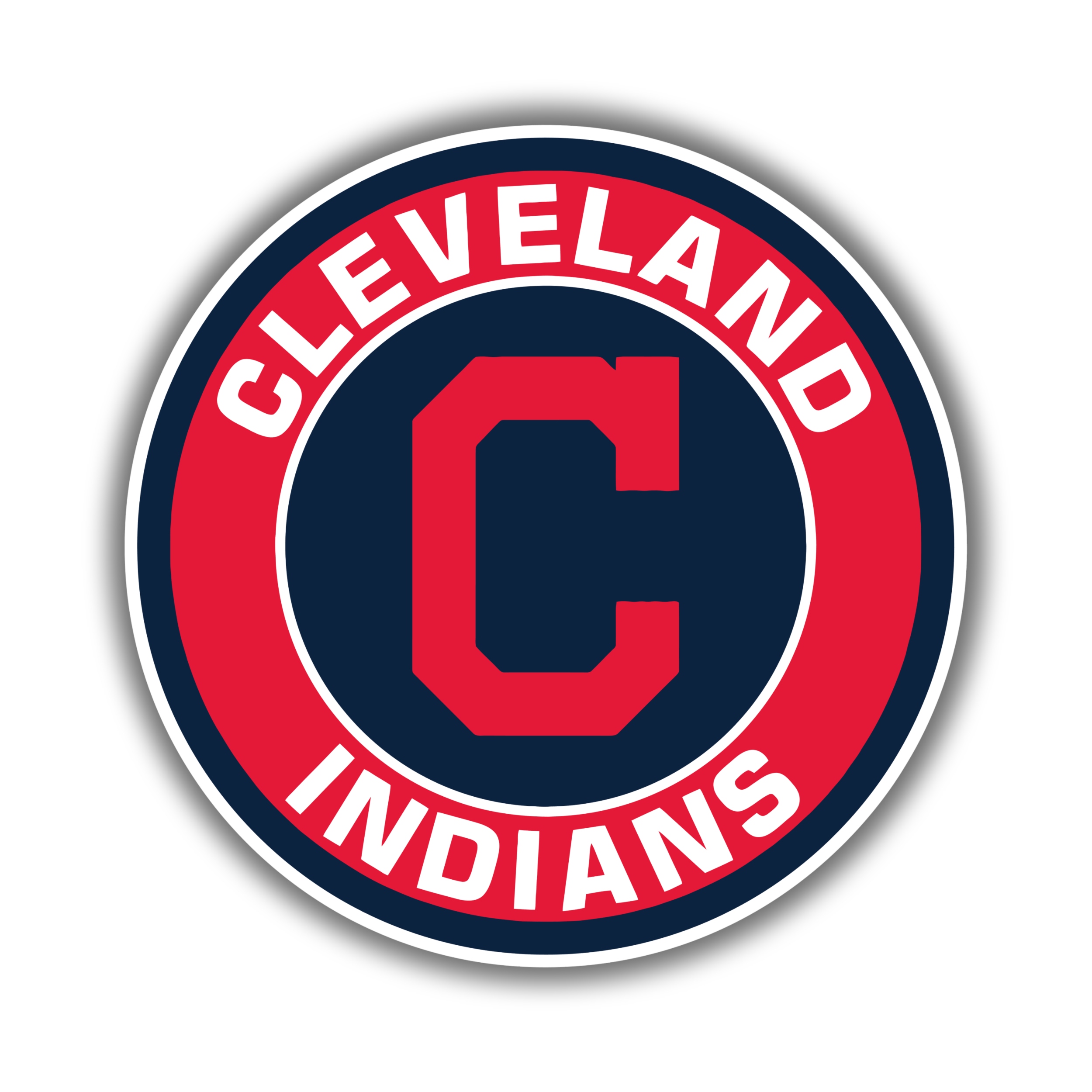 Cleveland Indians - Blue and Red Circle - Temporary Tattoo