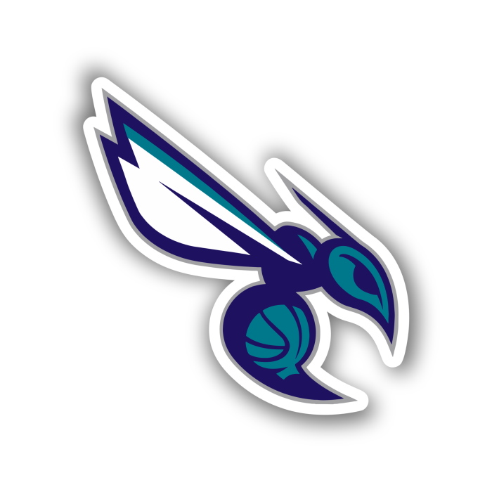 Charlotte hornets - Hornet Side- Full Color Vinyl Sticker - Custom Size