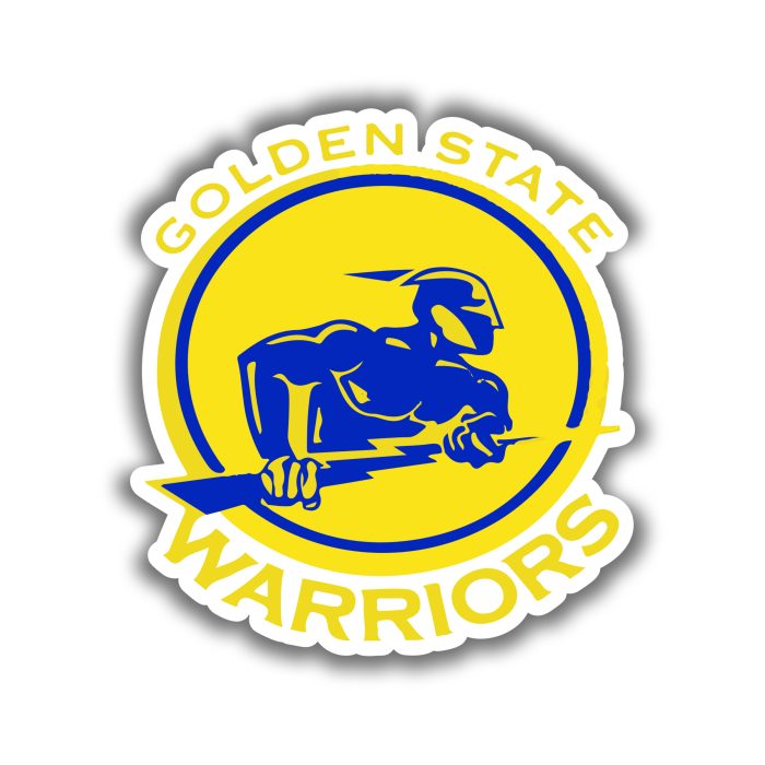 Golden State Warriors - Yellow Circle With Mascot - Temporary Tattoo