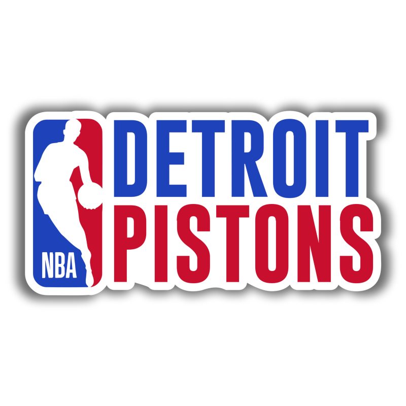 Detroit Pistons - NBA Logo With Name - Temporary Tattoo