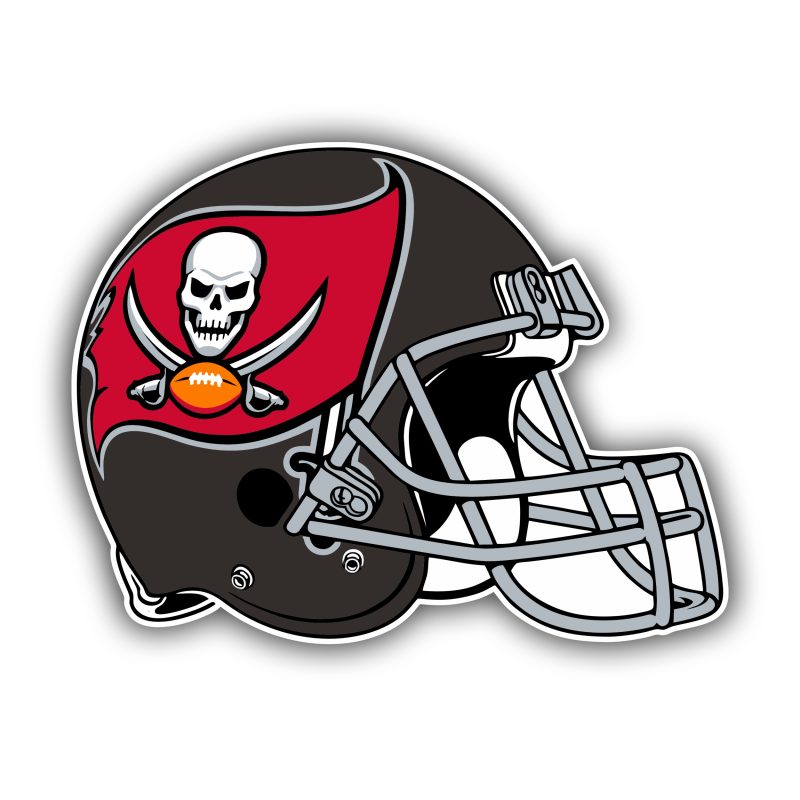 Tampa Bay Buccaneers - Dark Helmet - Full Color Vinyl Sticker - Custom Size