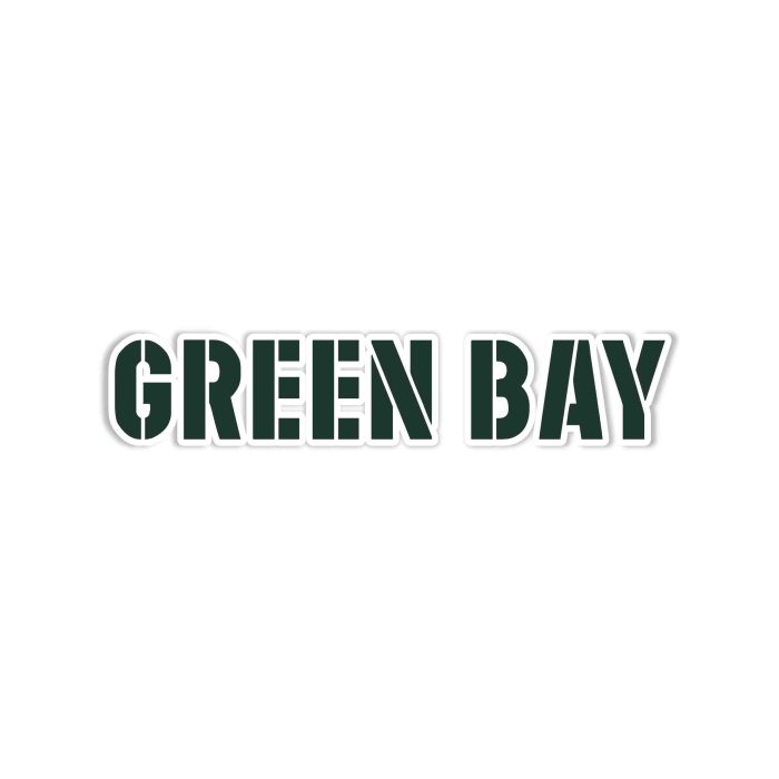 Green Bay Packers - Rectangle - Full Color Vinyl Sticker - Custom Size