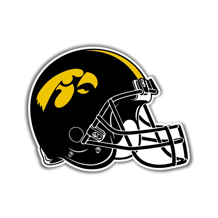 Iowa Hawkeyes - Helmet - Full Color Vinyl Decal - Custom Size