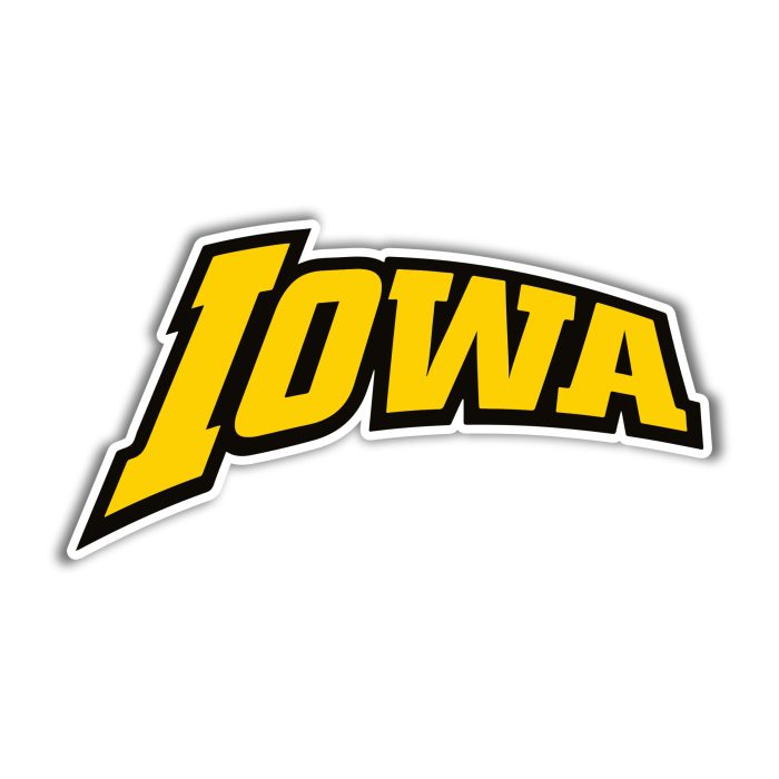 Iowa Hawkeyes - Yellow Iowa - Full Color Vinyl Decal - Custom Size
