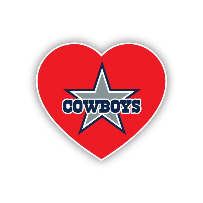 Dallas Cowboys - Heart - Temporary Tattoo