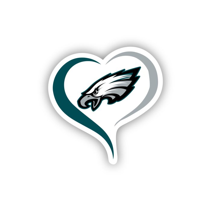 Philadelphia Eagles - Heart - Temporary Tattoo