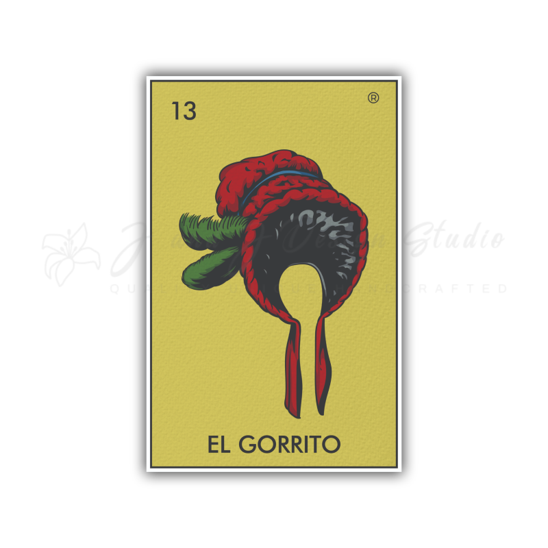 Loteria – El Gorrito – Full Color Vinyl Decal – Custom Size