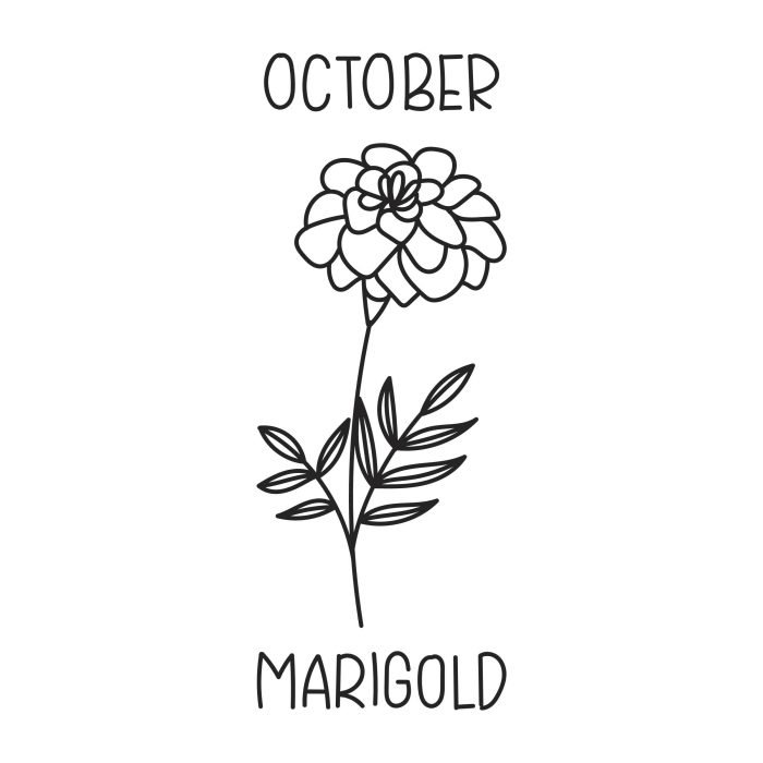 October - Marigold Vinyl Decal - Custom Size