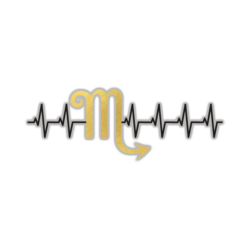 Scorpio Heartbeat - Full Color Vinyl Decal - Custom Size
