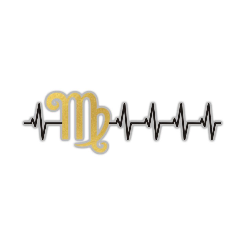 Virgo Heartbeat - Full Color Vinyl Decal - Custom Size