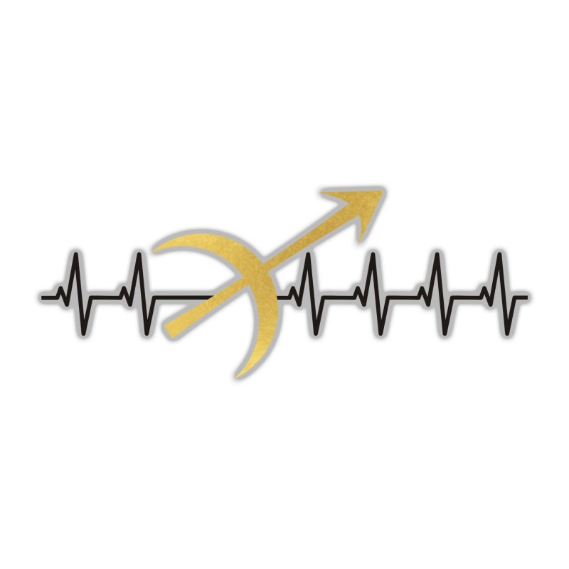 Sagittarius Heartbeat - Full Color Vinyl Decal - Custom Size