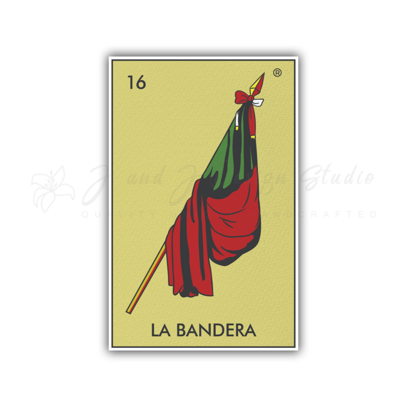 Loteria – La Bandera – Full Color Vinyl Decal – Custom Size