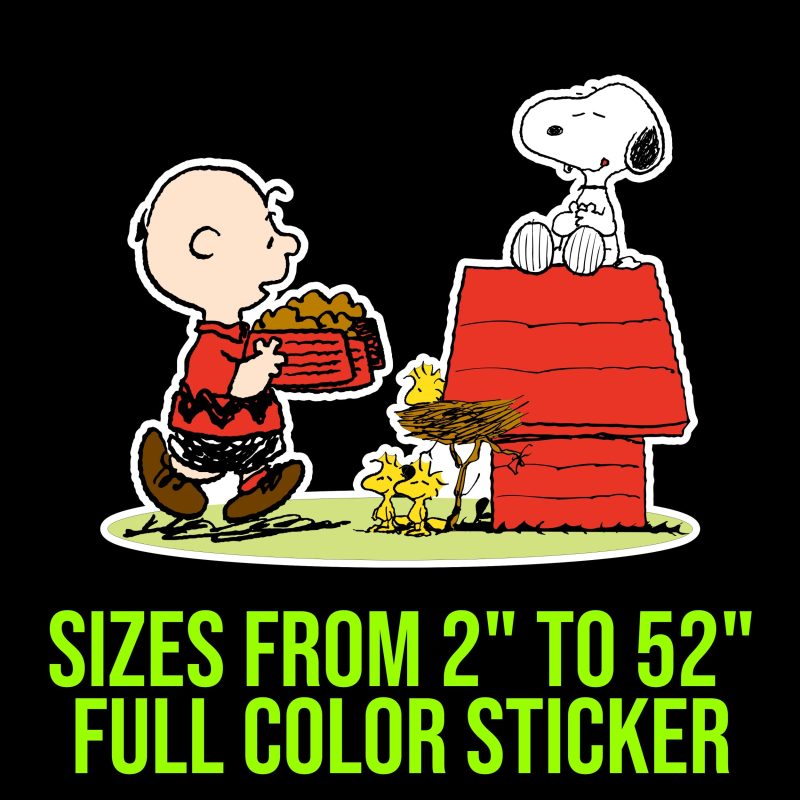 Snoopy - Charlie Brown and Woodstock Full Color Vinyl Decal