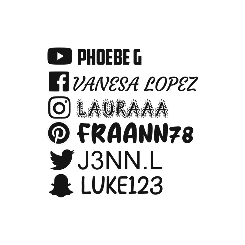 Social Media Vinyl Decal - Custom Size