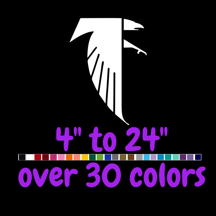 Atlanta Falcons Vinyl Decal - Custom Size