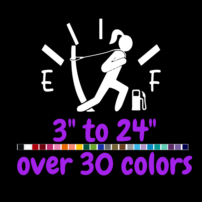 Gas Gauge Vinyl Decal-Custom Size