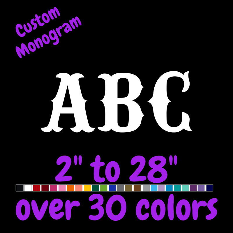 Custom Monogram Vinyl Sticker  - Custom Size