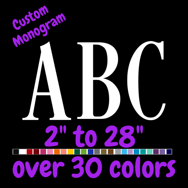 Custom Monogram Vinyl Sticker - Custom Size