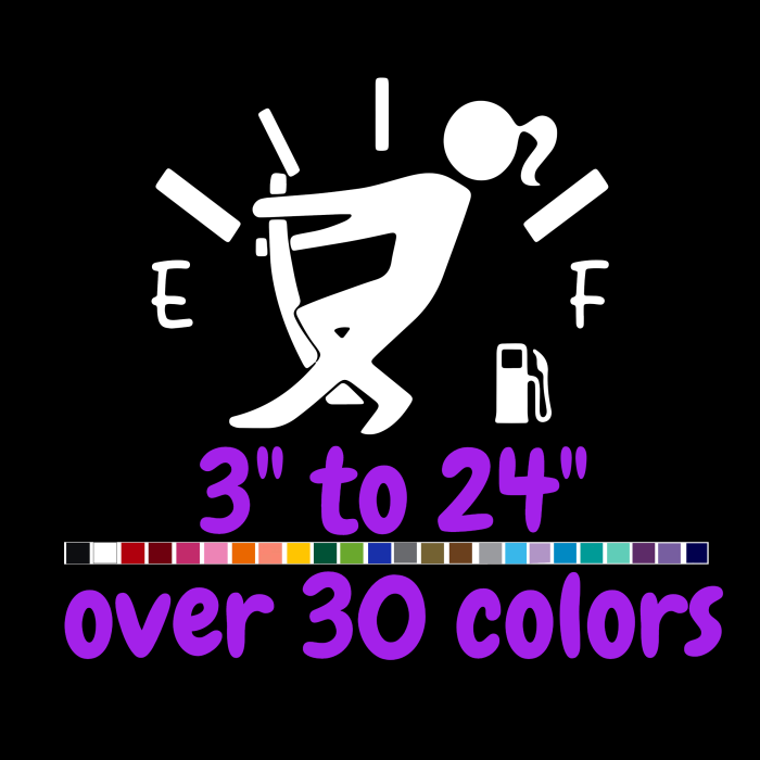 Gas Gauge Vinyl Decal-Custom Size