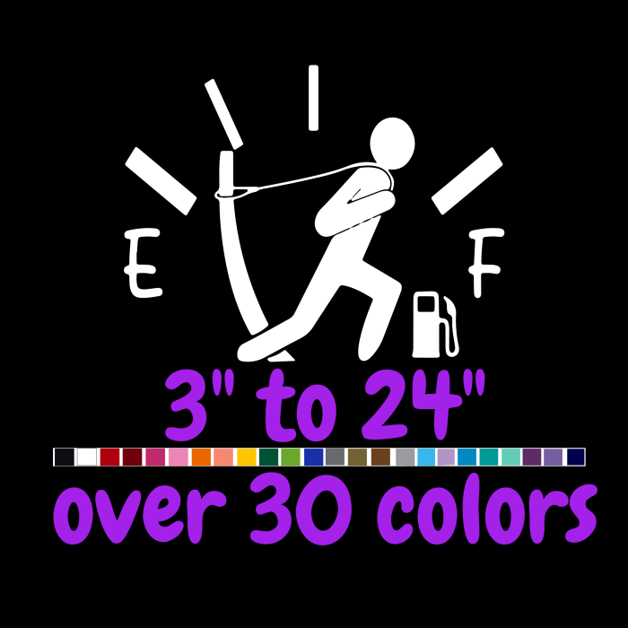 Gas Gauge Vinyl Decal-Custom Size