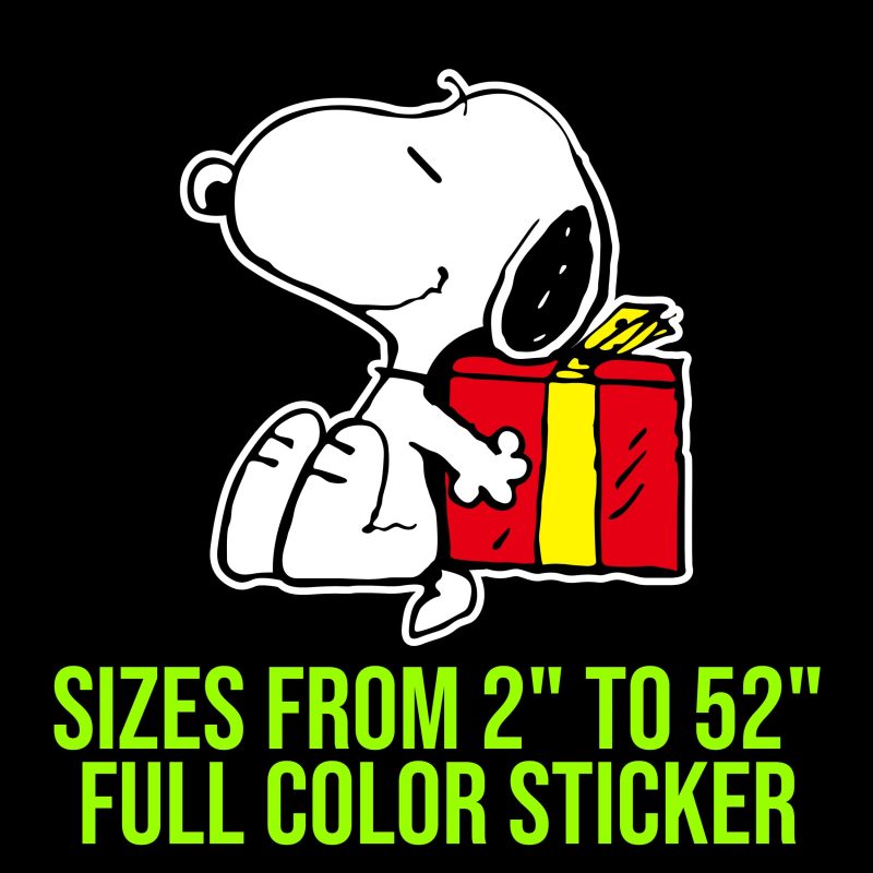 Snoopy - Gift -  Full Color Vinyl Decal