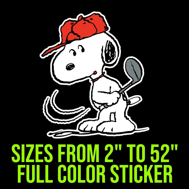 Snoopy - Golf - Full Color Vinyl Decal