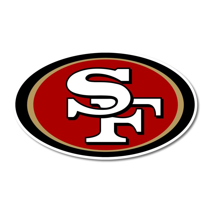 San Francisco 49ers - Oval - Full Color Vinyl Sticker - Custom Size