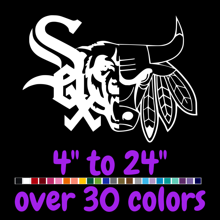 Chicago Mashup Vinyl Decal - Custom Size