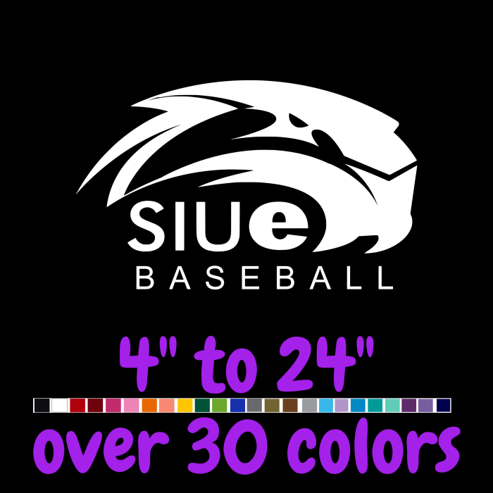 SIU Edwardsville Cougars Vinyl Decal - Custom Size