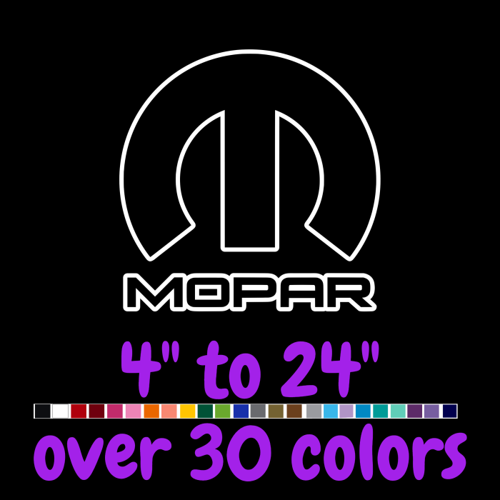 Mopar Vinyl Decal- Custom Size