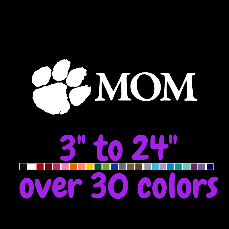 Clemson Tigers Mom Vinyl Decal - Custom Size