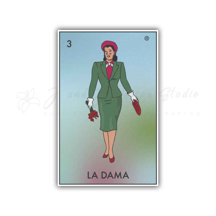 Loteria - La Dama- Full Color Vinyl Decal - Custom Size