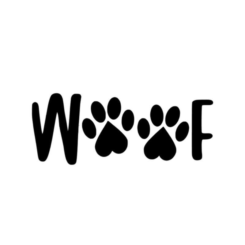 Woof- Vinyl Decal - Custom Size
