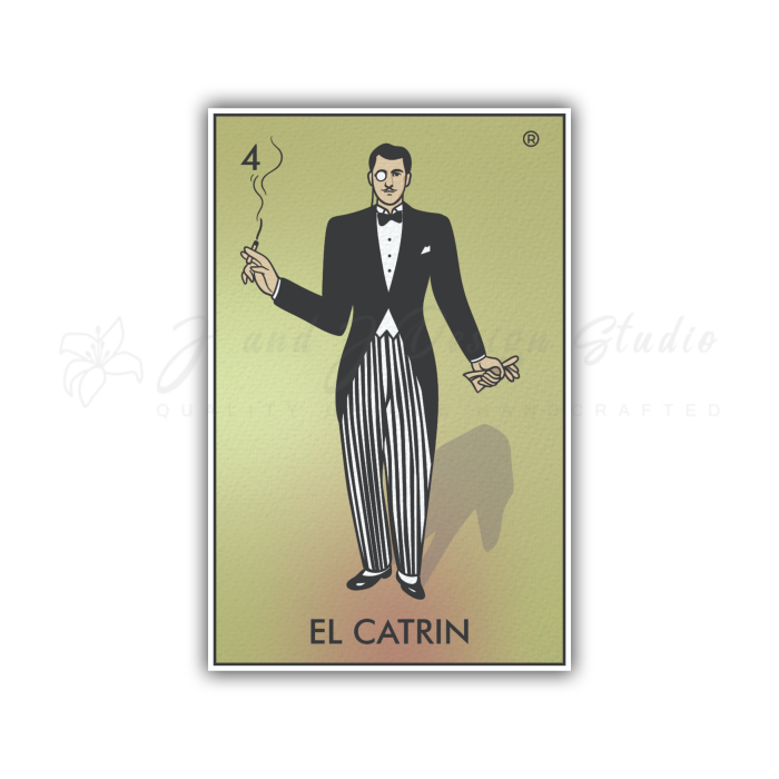 Loteria - El Catrin - Full Color Vinyl Decal - Custom Size