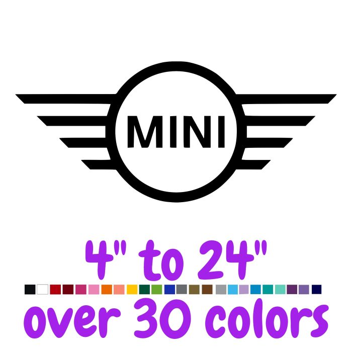 Mini Cooper Logo Vinyl Decal - Custom Size