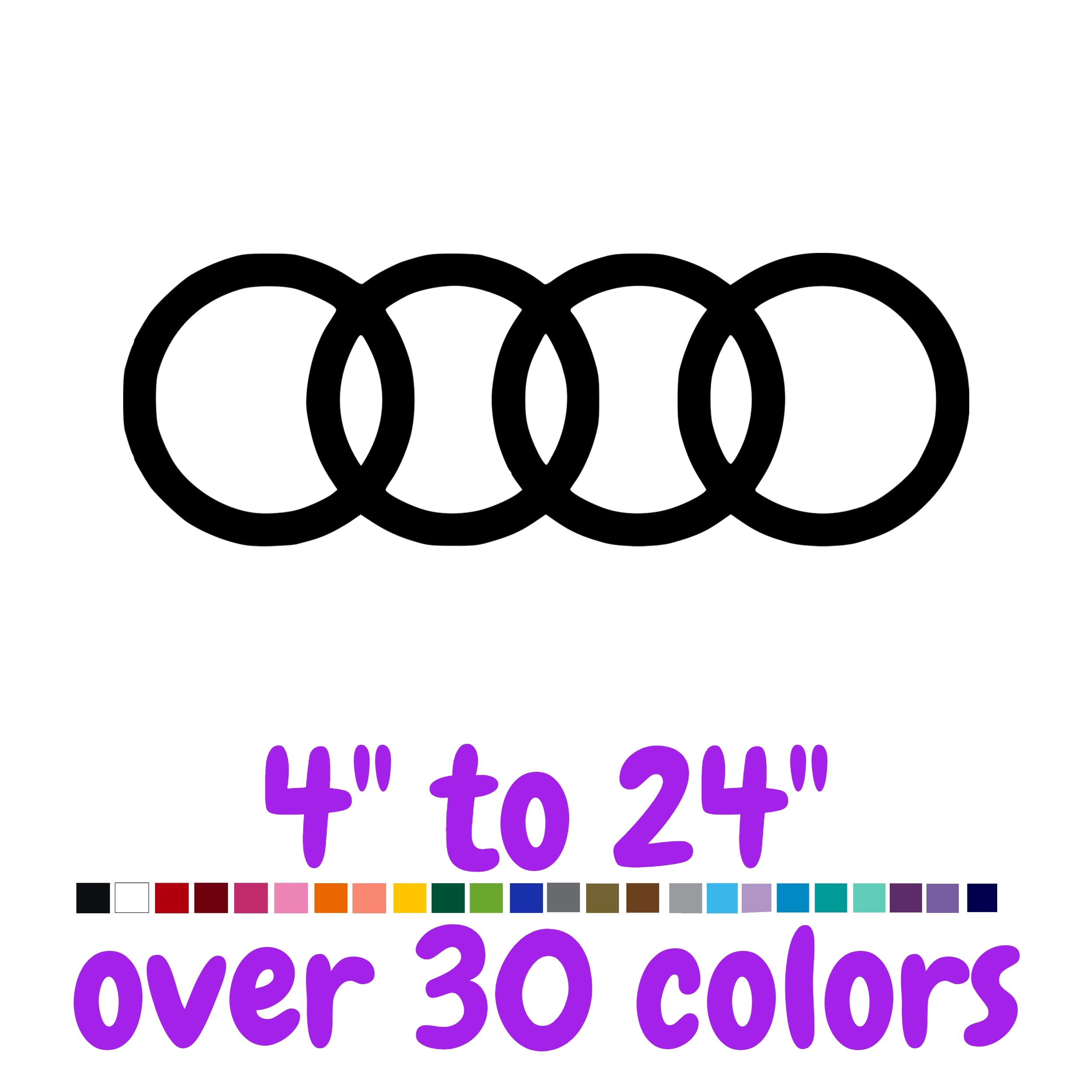 Audi Logo Vinyl Decal - Custom Size