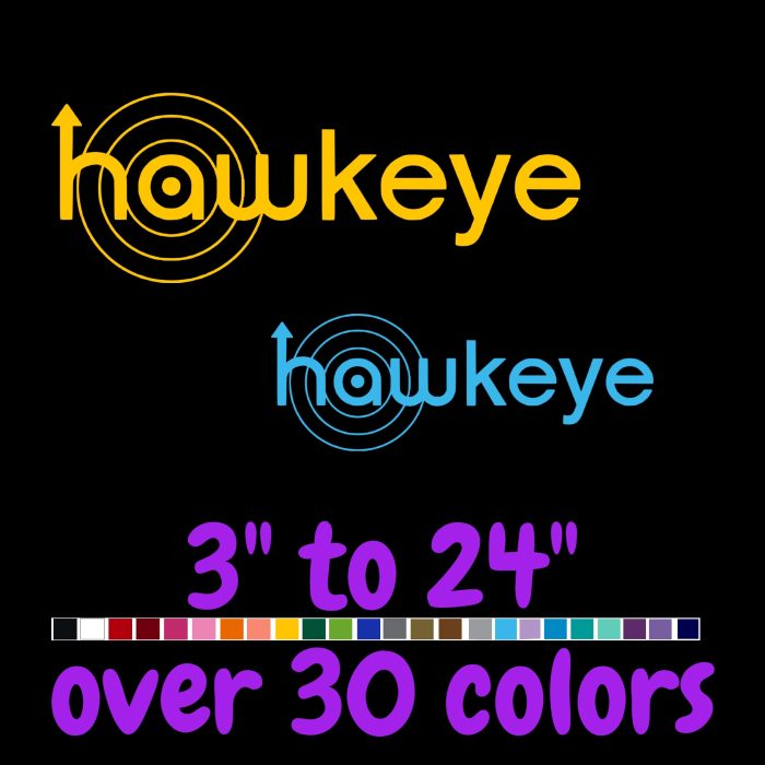 Hawkeye Vinyl Decal - Custom Size
