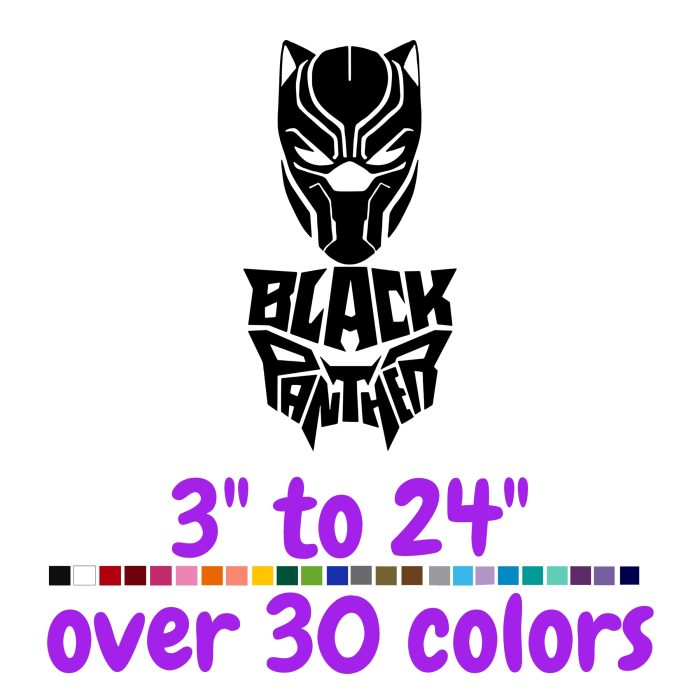 Black Panther Vinyl Decal - Custom Size